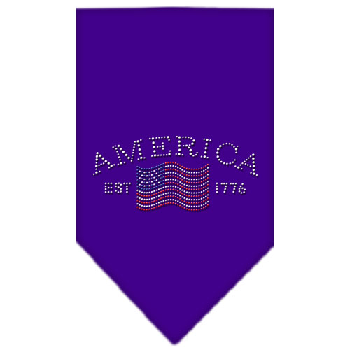 Classic American Rhinestone Bandana Purple Large